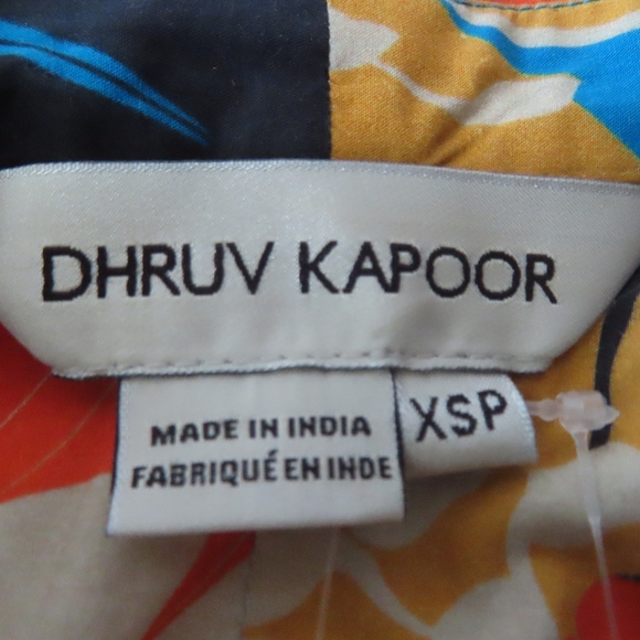 anthropologie petites DHRUV KAPOOR COBALT BLUE FLORAL SHIRT, SIZE XSP NWT - Picture 3 of 7